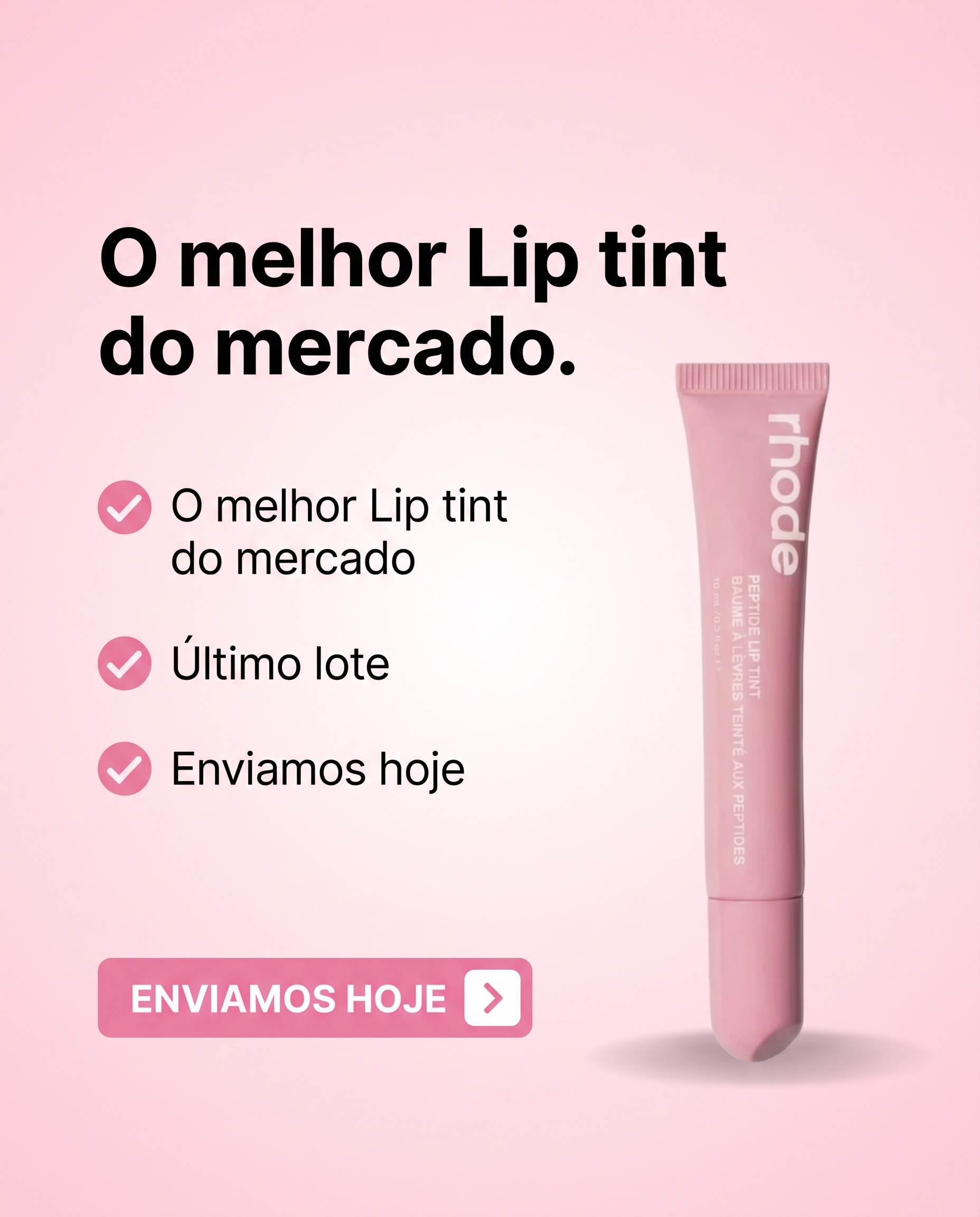 headline solta vs. lista visual de benefícios — antes do hack